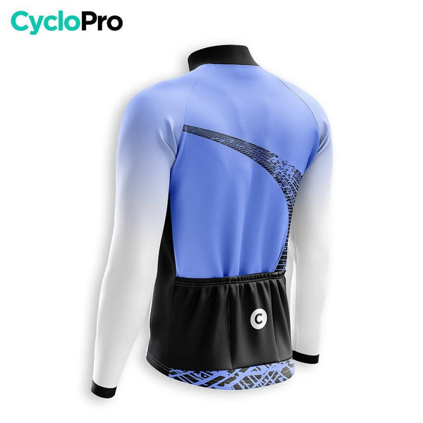 MAILLOT LONG DE CYCLISME HIVER BLEU - TRACE+ Maillot thermique homme GT-Cycle Outdoor Store 