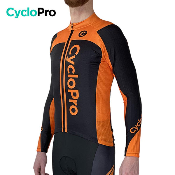 MAILLOT LONG DE CYCLISME ORANGE - HIVER - FLASH+ Maillot thermique homme GT-Cycle Outdoor Store 