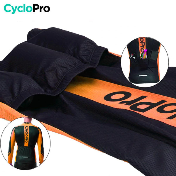 MAILLOT LONG DE CYCLISME ORANGE - HIVER - FLASH+ Maillot thermique homme GT-Cycle Outdoor Store 