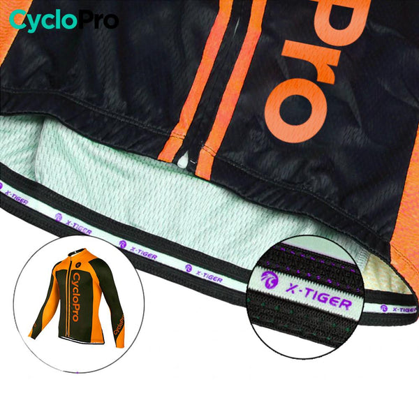 MAILLOT LONG DE CYCLISME ORANGE - HIVER - FLASH+ Maillot thermique homme GT-Cycle Outdoor Store 