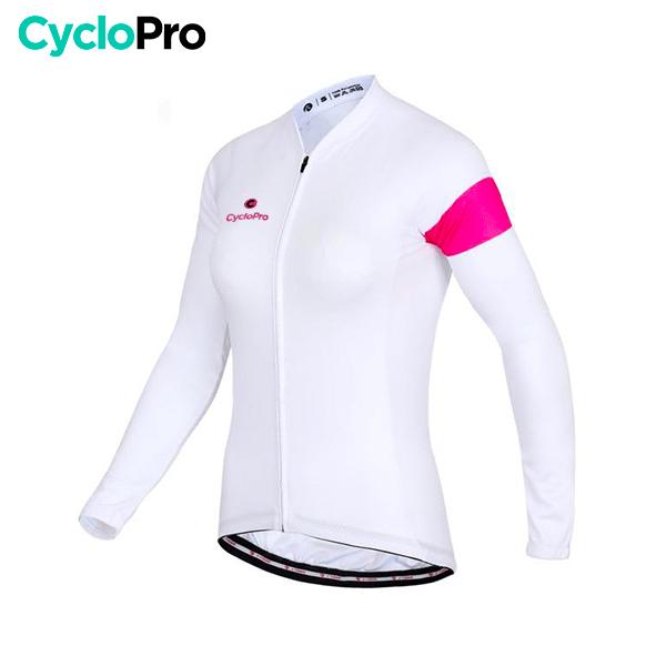 MAILLOT LONG DE CYCLISME ROSE - AUTOMNE - ÉLÉGANCE+ maillot long cyclisme GT-Cycle Outdoor Store 