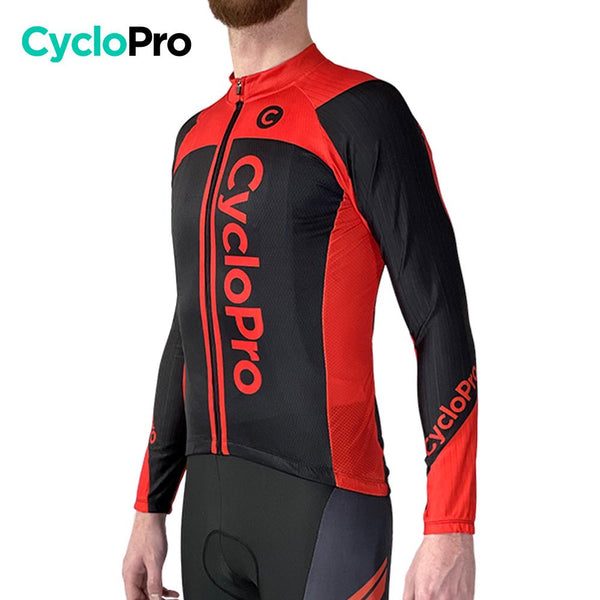 MAILLOT LONG DE CYCLISME ROUGE - AUTOMNE - FLASH+ Maillot long pour homme GT-Cycle Outdoor Store 