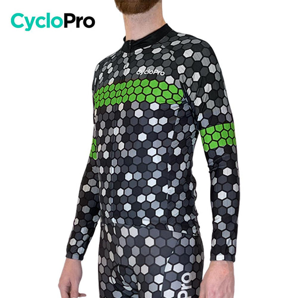 MAILLOT LONG DE CYCLISME VERT - AUTOMNE - ATMOSPHERE+ Maillot long pour homme GT-Cycle Outdoor Store 