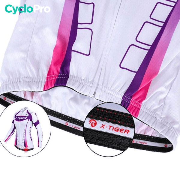 MAILLOT LONG DE CYCLISME VIOLET - HIVER - CONFORT+ - DESTOCKAGE maillot thermique femme GT-Cycle Outdoor Store 