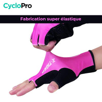 Mitaines Cycliste Femme Rose - Flash+ - DESTOCKAGE Cyclo Pro 