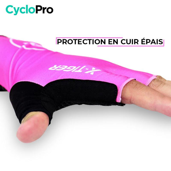 Mitaines Cycliste Femme Rose - Flash+ - DESTOCKAGE Cyclo Pro 