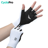 Mitaines Cycliste Pro Fit - Skin+ - DESTOCKAGE Mitaines cyclisme CycloPro Blanches S 