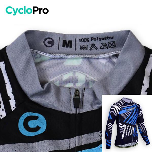 TENUE CYCLISTE AUTOMNE BLEUE - DIRTY+ tenue de cyclisme CycloPro 