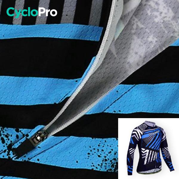 TENUE CYCLISTE AUTOMNE BLEUE - DIRTY+ tenue de cyclisme CycloPro 