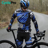 TENUE CYCLISTE AUTOMNE BLEUE - DIRTY+ tenue de cyclisme CycloPro 