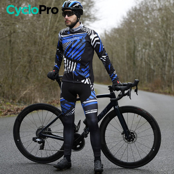TENUE CYCLISTE AUTOMNE BLEUE - DIRTY+ tenue de cyclisme CycloPro 