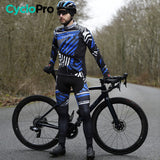 TENUE CYCLISTE AUTOMNE BLEUE - DIRTY+ tenue de cyclisme CycloPro 