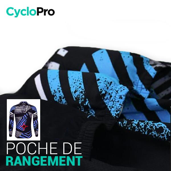 TENUE CYCLISTE AUTOMNE BLEUE - DIRTY+ tenue de cyclisme CycloPro 