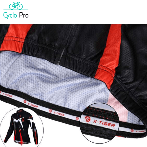 Tenue cycliste automne Noire et Rouge - Confort+ - DESTOCKAGE tenue de cyclisme hiver GT-Cycle Outdoor Store 