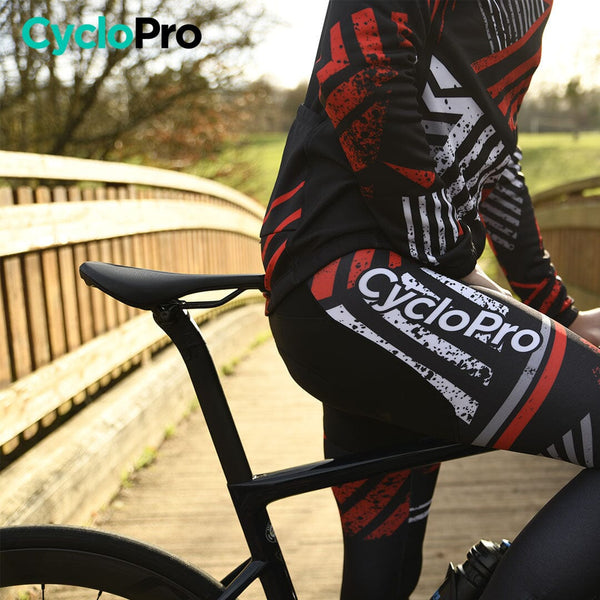 TENUE CYCLISTE AUTOMNE ROUGE - DIRTY+ tenue de cyclisme CycloPro 