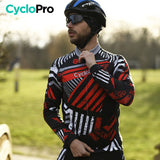 TENUE CYCLISTE AUTOMNE ROUGE - DIRTY+ tenue de cyclisme CycloPro 