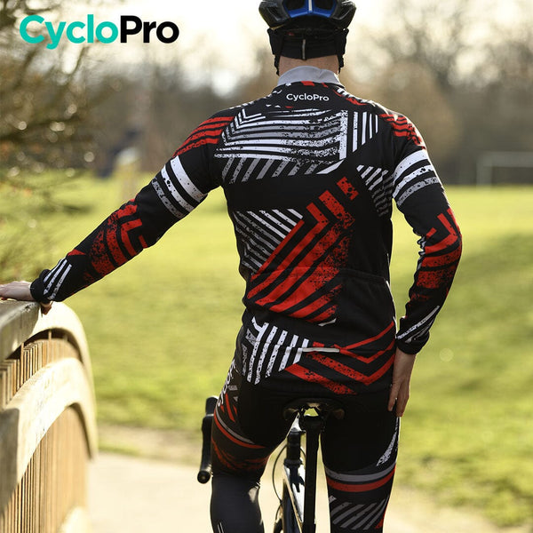 TENUE CYCLISTE AUTOMNE ROUGE - DIRTY+ tenue de cyclisme CycloPro 
