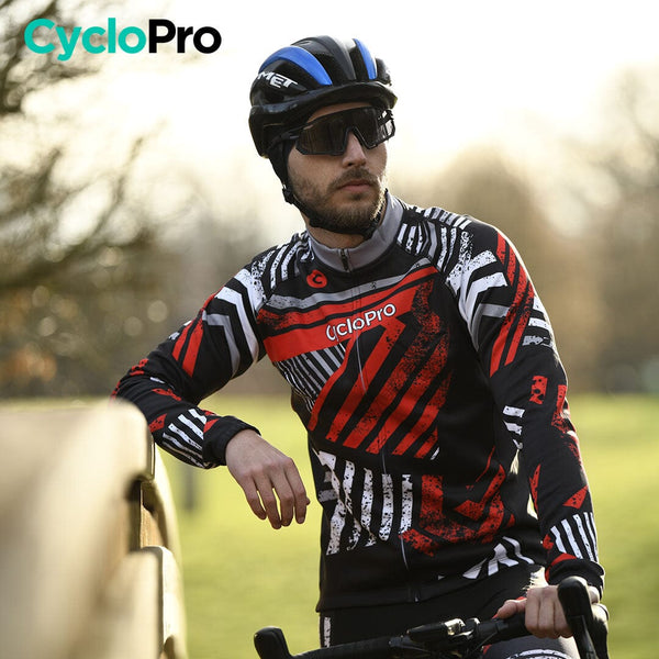TENUE CYCLISTE AUTOMNE ROUGE - DIRTY+ tenue de cyclisme CycloPro 