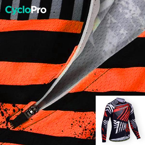 TENUE CYCLISTE AUTOMNE ROUGE - DIRTY+ tenue de cyclisme CycloPro 