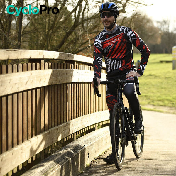 TENUE CYCLISTE AUTOMNE ROUGE - DIRTY+ tenue de cyclisme CycloPro 
