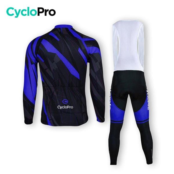 TENUE CYCLISTE HIVER BLEUE - ABSTRACT+ - DESTOCKAGE tenue cyclisme homme CycloPro 