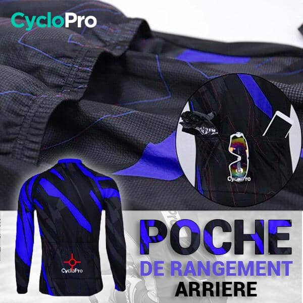 TENUE CYCLISTE HIVER BLEUE - ABSTRACT+ - DESTOCKAGE tenue cyclisme homme CycloPro 