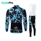TENUE CYCLISTE HIVER BLEUE - SPLASH+ tenue de cyclisme CycloPro 
