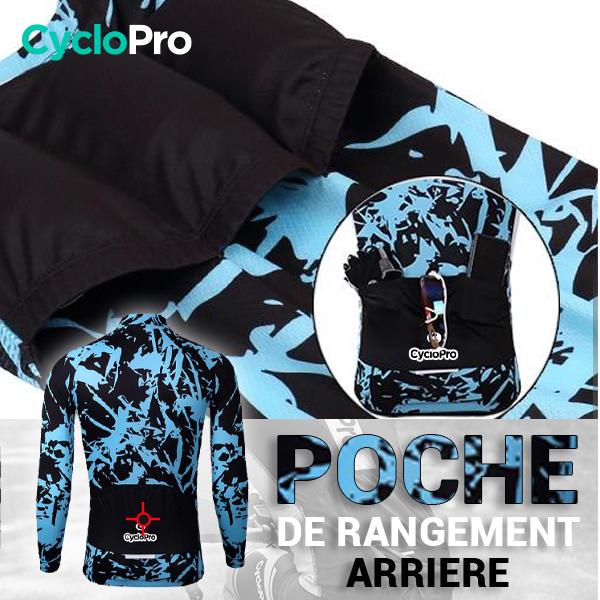 TENUE CYCLISTE HIVER BLEUE - SPLASH+ tenue de cyclisme CycloPro 