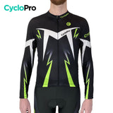 Tenue cycliste hiver Noire et Verte - Confort+ - DESTOCKAGE tenue de cyclisme hiver Cyclo Pro 