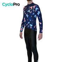 Tenue cycliste hiver Rose et bleue - Origami tenue cyclisme homme GT-Cycle Outdoor Store 