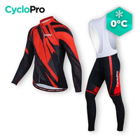 TENUE CYCLISTE HIVER ROUGE - ABSTRACT+ - DESTOCKAGE tenue de cyclisme CycloPro Avec XS 