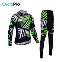 TENUE CYCLISTE HIVER VERTE - DIRTY+ tenue de cyclisme CycloPro Sans XS 