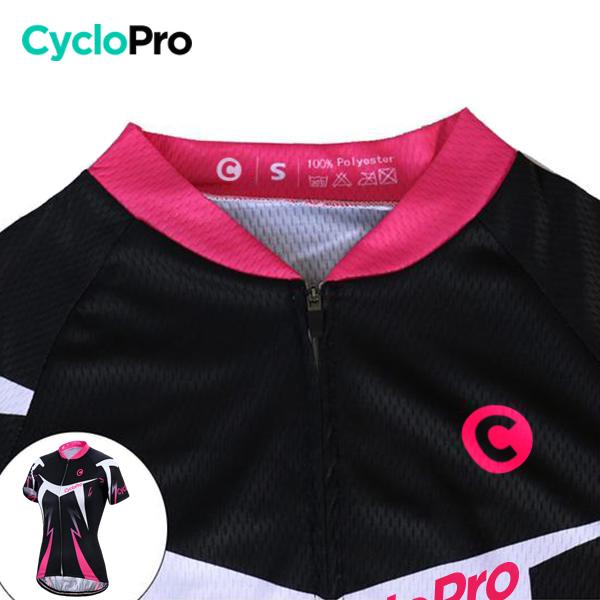 Tenue Vélo de Route Noire et Rose - Confort+ Tenue de cyclisme été GT-Cycle Outdoor Store 