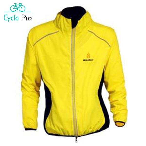 Veste de cyclisme coupe-vent et réfléchissant - DESTOCKAGE Cyclo Pro Manches longues - Jaune L 